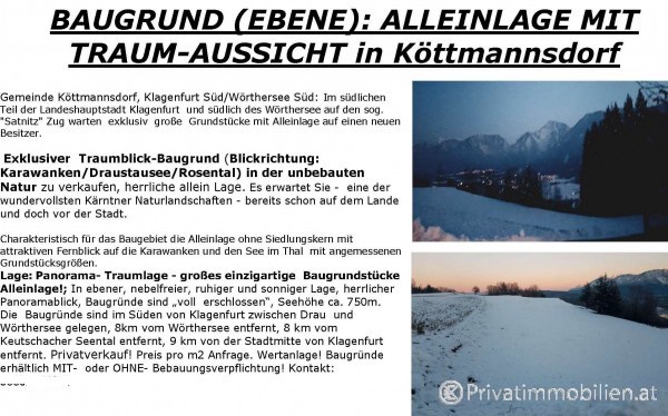 Grundstück für Einfamilienhaus / Villa - 9071 köttmannsdorf - 240865 Grundstück für Einfamilienhaus / Villa - 9071 köttmannsdorf - 240865