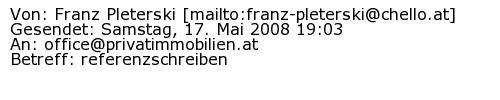 Referenzschreiben Absender