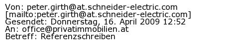 Referenzschreiben Absender