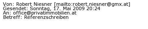 Referenzschreiben Absender