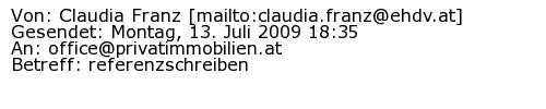 Referenzschreiben Absender