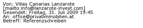 Referenzschreiben Absender