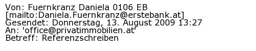 Referenzschreiben Absender