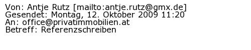Referenzschreiben Absender