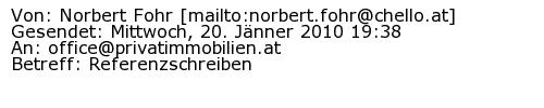Referenzschreiben Absender
