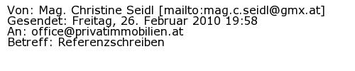 Referenzschreiben Absender