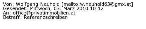 Referenzschreiben Absender