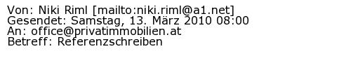 Referenzschreiben Absender