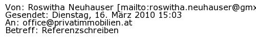 Referenzschreiben Absender