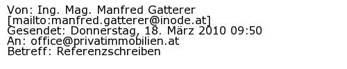 Referenzschreiben Absender