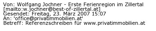 Referenzschreiben Absender