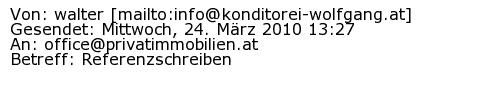 Referenzschreiben Absender