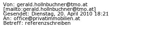 Referenzschreiben Absender