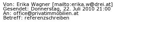 Referenzschreiben Absender