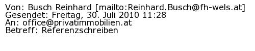 Referenzschreiben Absender