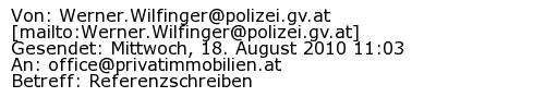 Referenzschreiben Absender