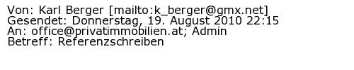 Referenzschreiben Absender