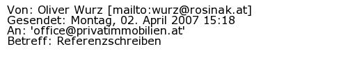 Referenzschreiben Absender