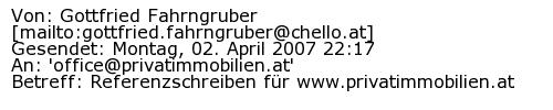 Referenzschreiben Absender