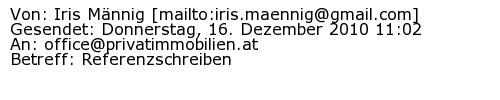 Referenzschreiben Absender