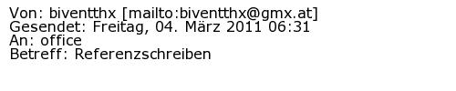 Referenzschreiben Absender