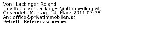 Referenzschreiben Absender