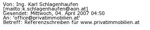 Referenzschreiben Absender