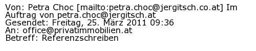 Referenzschreiben Absender