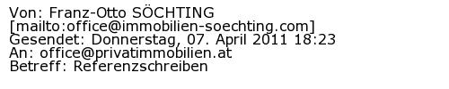 Referenzschreiben Absender