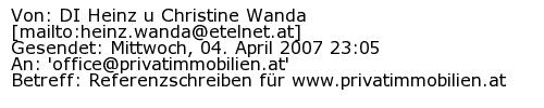 Referenzschreiben Absender