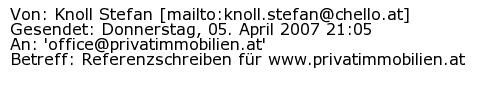 Referenzschreiben Absender