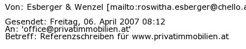 Referenzschreiben Absender