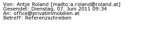 Referenzschreiben Absender