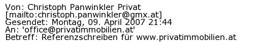 Referenzschreiben Absender