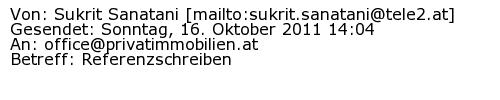 Referenzschreiben Absender