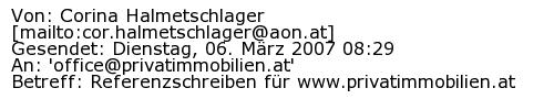 Referenzschreiben Absender