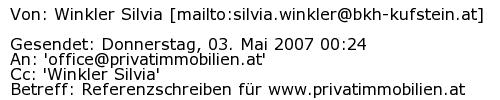 Referenzschreiben Absender