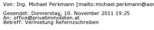 Referenzschreiben Absender