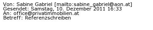 Referenzschreiben Absender