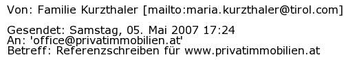 Referenzschreiben Absender