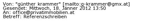 Referenzschreiben Absender