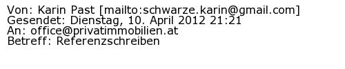 Referenzschreiben Absender