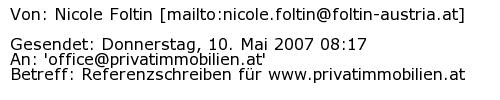 Referenzschreiben Absender