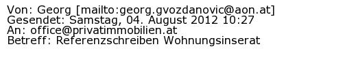Referenzschreiben Absender