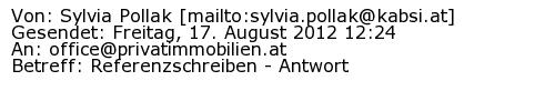 Referenzschreiben Absender