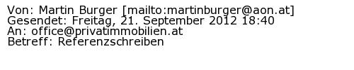 Referenzschreiben Absender