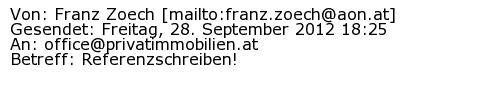 Referenzschreiben Absender