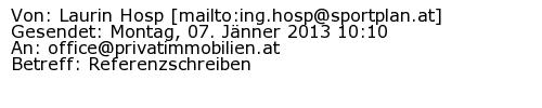 Referenzschreiben Absender