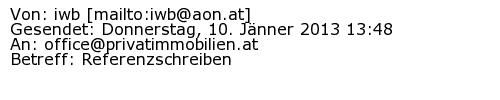 Referenzschreiben Absender