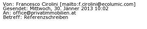 Referenzschreiben Absender